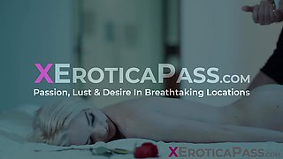 Skinny blonde Lana Sharapova enjoys a sensual massage that leads to amazing sex