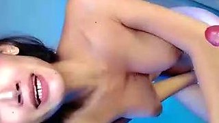 Asian japanese schoolgirl plays with anal toys