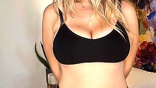 Busty amateur milf masturbates in the shower