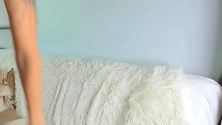 Blonde tight pussy babe solo toy fun in glamour masturbation