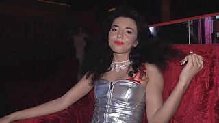 Mini Mitzix enjoys sex with her boyfriend in a thong and bra