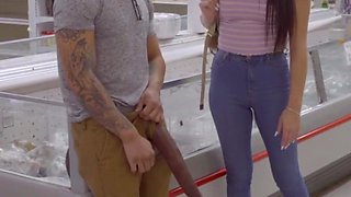 Cute Brunette Takes on a Monstrous Black Cock in The