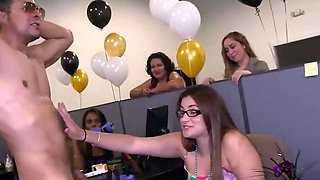 Mila Blaze is going to get off alongside other office hoes