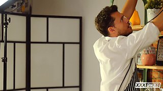 Sweet sloppy blowjob In The Kitchen