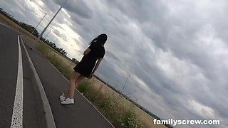 Outdoor Debauchery: Mature Handjob & Blowjob Action