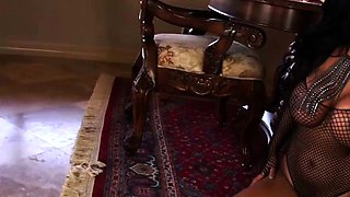 Busty babe playing with her big boobs