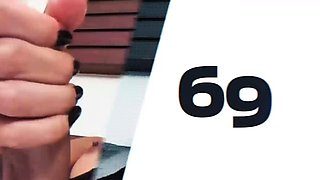 Busty teen ladyboy in black panties enjoys solo