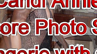 Candi Annie Photo Series Black Lingerie Facial