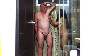 SURPRISE IN THE SHOWER WITH ADAMANDEVE AND LUPO