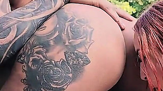 My Busty Boss and Her Big-bootied Friend Swallow My Cock in an Outdoor Threesome