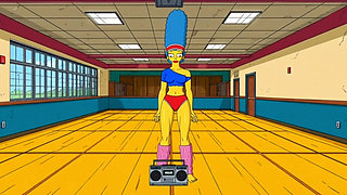 Dirty Orgy of Housewife Mrs. Sinpsom with Old Men at the Casting. Cartoon Parody