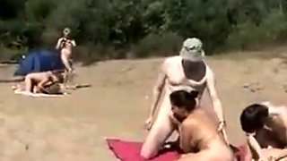Shameless beach sex