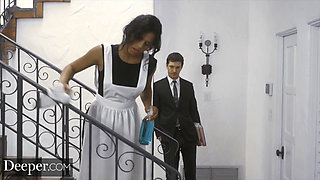 Deeper. Sexy maid Autumn Falls recevies an unforgettable bonus