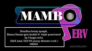 Brazilian Horny Nymph, Bianca Dantas Gets Double & Triple Penetrated