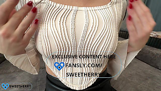 The Girl in the Leather Skirt Shows Me Where to Cum! Amateur Sex