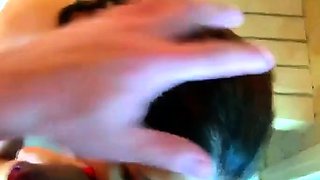 Russian Amateur Couple's Sauna Blowjob