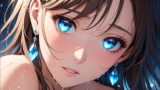 Ethereal Emotion - Ai Girl with Glowing Tears in an Intimate Close-up