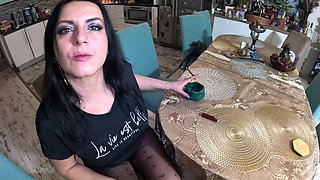 Smoking, Masturbation & Triple Facial on My Pantyhose & Shirt - Hardcore Fetish Play