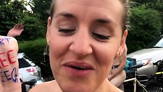 Amateur coeds voyeur fucking in public place