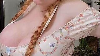 Big Boobed Blonde Masturbates With A Dildo In The Bathroom