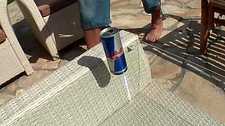 Outdoor Blonde DP Poolside Passion