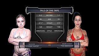 Kaiia Eve Overpowers Andre Shakti in Femdom Cat-Fight