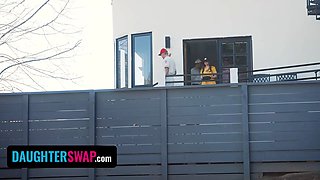 Nice step daughters ceceLia Taylor & Mazy Myers get nasty with a baseball bat - daughterswap