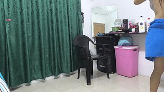 Small-bottomed Housewife Films Herself While Dressing