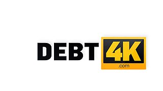 DEBT4k. Debt collector stretches tanned hottie