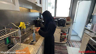 Lebanese Maid accepts extra pay for extra hot and wet services..
