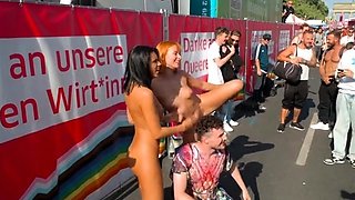 Christy Ley and Dolly Dyson nude in Berlin CSD