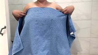 My hot stepmom taking a shower