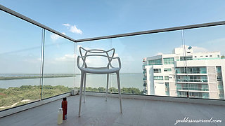 Sexy Goddess Legs- Ebony Femdom Goddess Rosie Reed Sensual Domination Long Legs Worship in Pink High Heels