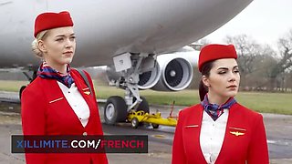 Hot Blonde & Brunette Stewardesses Orgy in Private Jet - Valentina Nappi, Anny Aurora, Cassie Del Isla, Mariska X