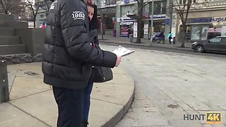 HUNT4K. Cuckold watches how girlfriend is satisfied by another guy