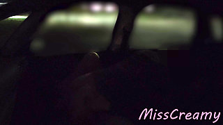 Sharing my slut wife with a stranger in car in front of voyeurs in a public parking lot - #2 - MissCreamy