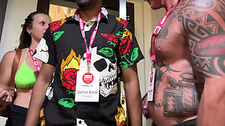 Awkward Hotel Interracial Threesome