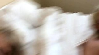 Two blonde teens in threesome at the pool