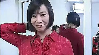 Chinese whore cuts hair