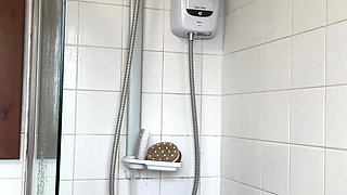 Christmas Shower and Sopping Wet Masturbation in Stockings