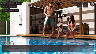 Two Hot Collage Girl is trying to Seduce me beside my Pool - 3D Hentai Animated Porn With Sound - Living With Temptation