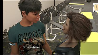 Busty babe in an uncensored visual novel game with a big ass and erotic stories