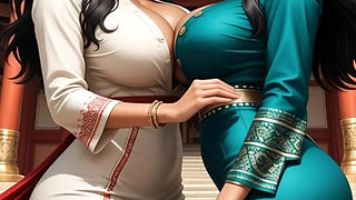 Beautiful Women in Chinese Dress Sexy Pose (ai Animation)