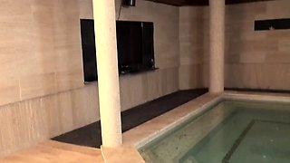 Oiled Brunette Aida Swinger's Sensual Big Tits Massage in