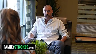 Small stepdaughter Summer Vixen takes stepdaddy's large knob On The Couch - familystrokes