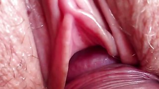 Close-up Pussy Fuck of the Best Friend's Mom. POV. Cum Inside Vagina. Huge Creampie.
