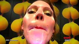 Ggg John Thompson Hot Babe In Cum Swallow Bukkake Gangbang