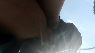 Real amateur outdoor couple enjoying hard fucking action