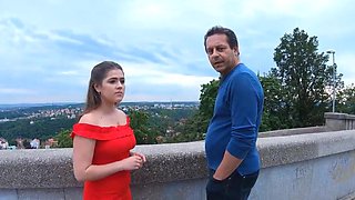 Czech coed fucked from behind in front of stepdad