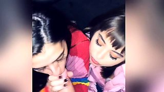 Small titted brunette teen fingering on the bed